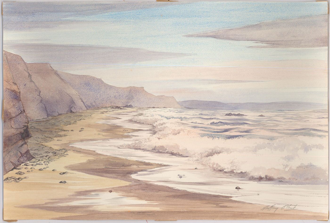 Geoffrey Plant (1939 2000) 20th Century Watercolour, Towards The Cliffs photo furniture