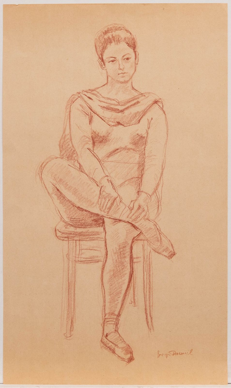 Georges Pacouil (1903 1996) Mid 20th Century Sanguine, Ballerina photo furniture