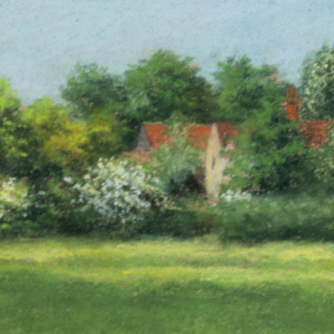 Mid 20th Century Pastel Farmhouse In The Meadow photo Art