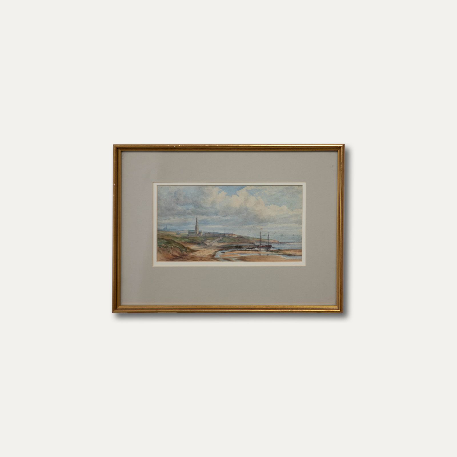 Late 19th Century Watercolour St Mary's On The Snettisham Wash photo vinterior