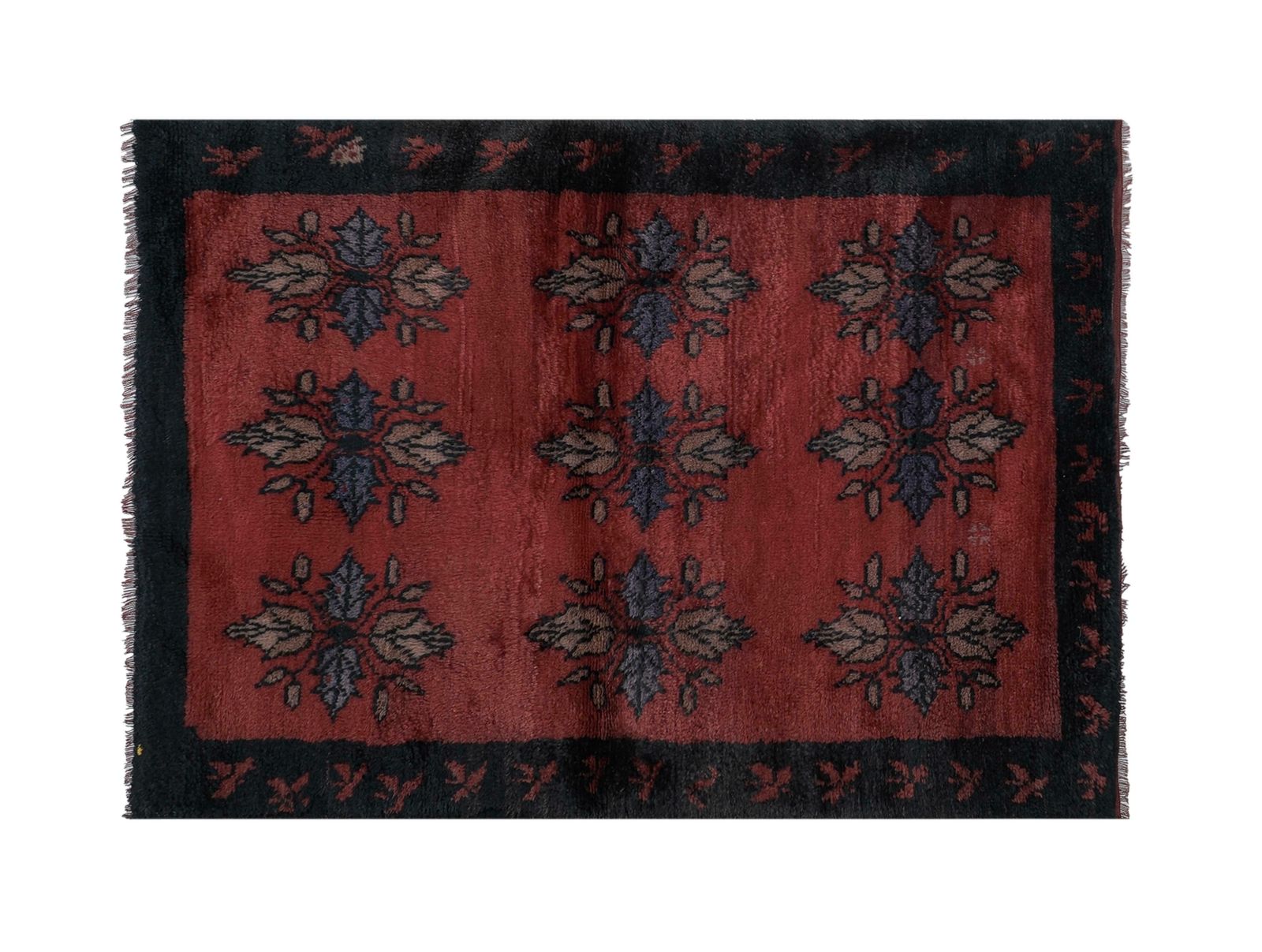 1960s Vintage Wool Turkish Tulu Rug 3'5'' X 5'3'' photo furniture
