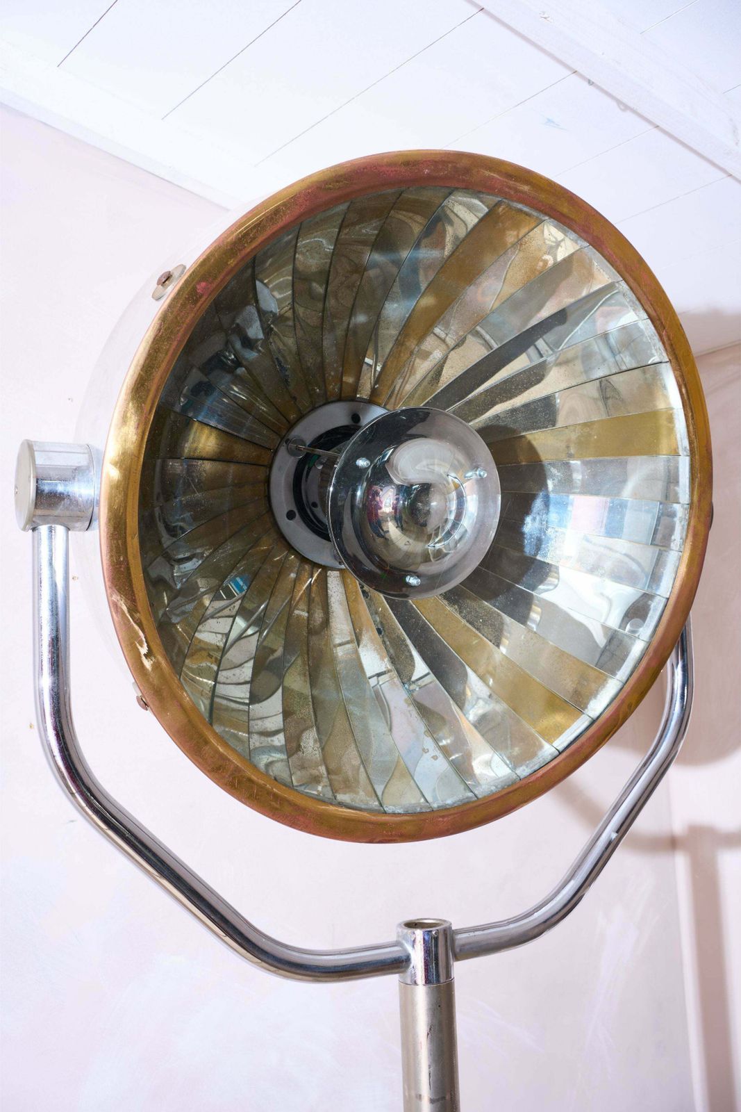 20th Century Chrome And Brass Medical Floor Lamp photo Lighting