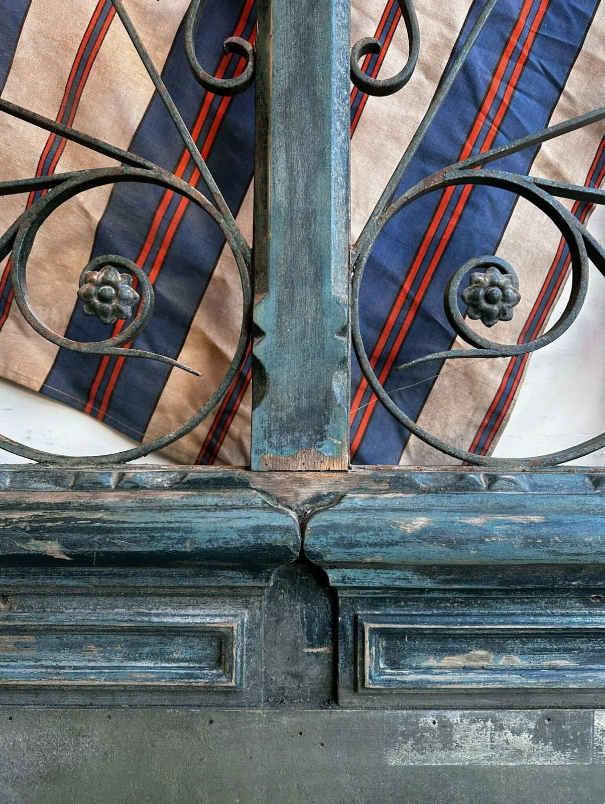 photo furniture Parisian Entrance Hardwood Door W/ Original Iron Grills C.1900
