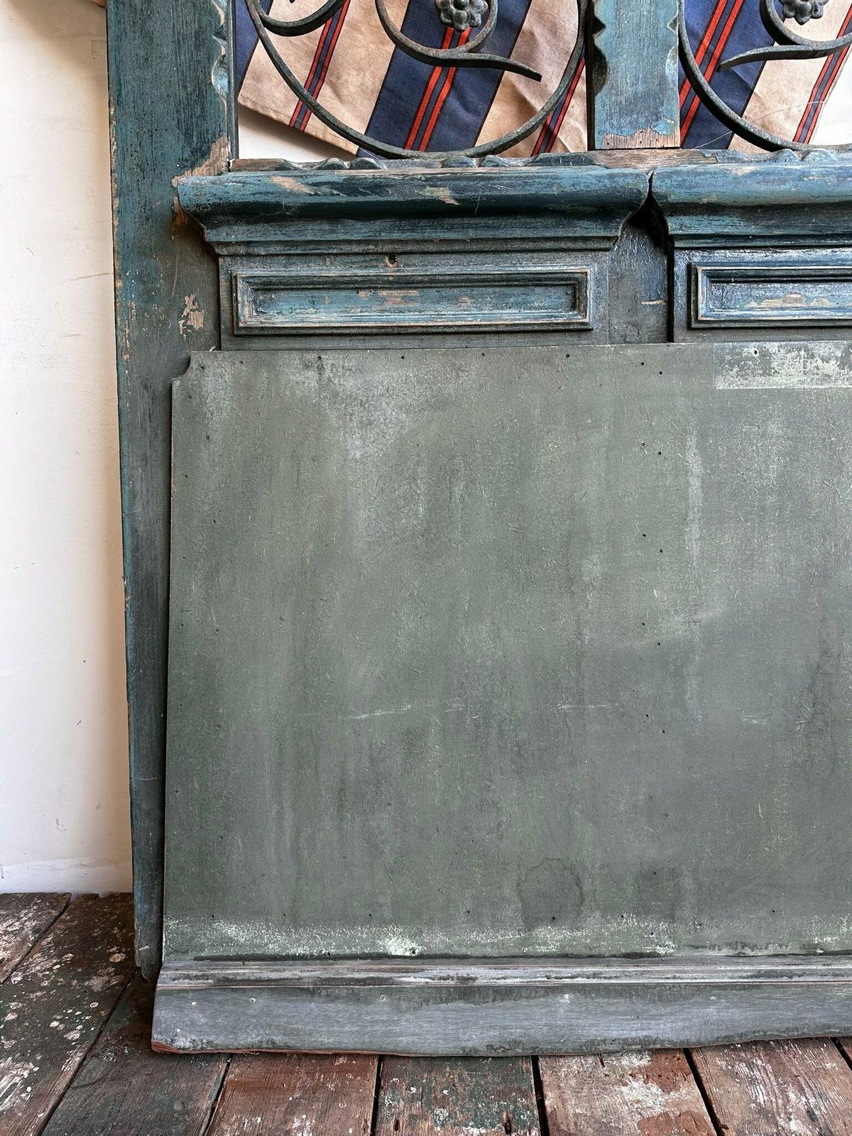 photo for sale Parisian Entrance Hardwood Door W/ Original Iron Grills C.1900