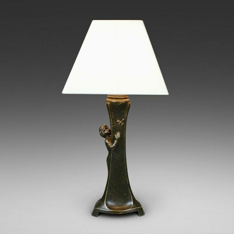 An Art Nouveau Bronze Table Lamp
