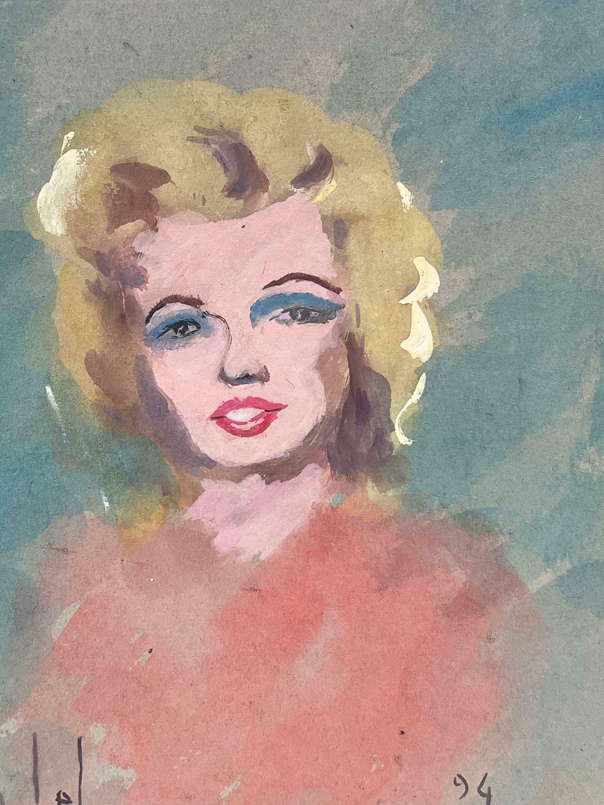 Fanch Lelsoft Portrait Of Hollywood's Iconic Marilyn Monroe In Gentle Pastels20th Century photo for sale