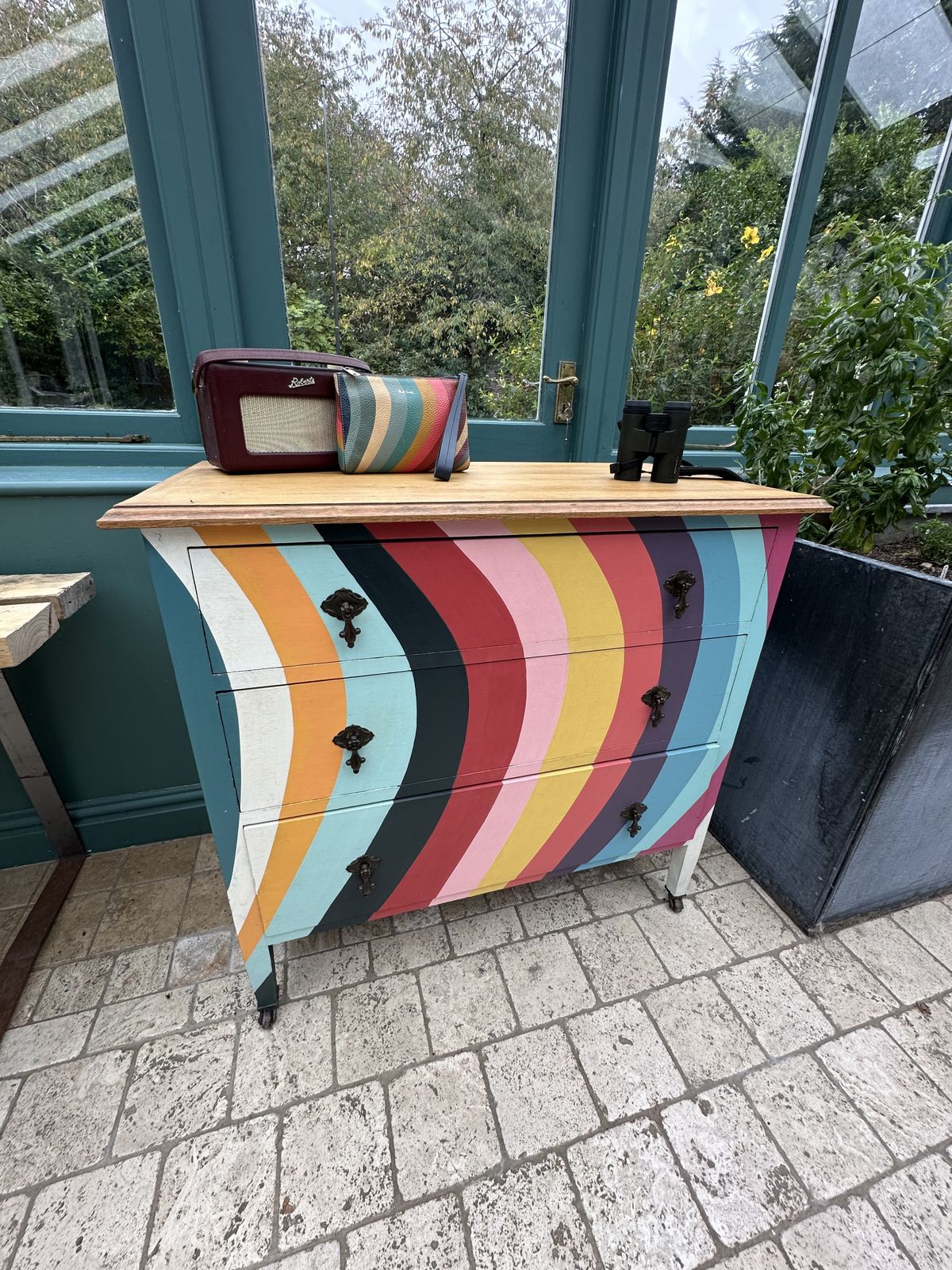 Mid Century, Hand Painted Chest Of Drawers. Paul Smith Design. photo for sale
