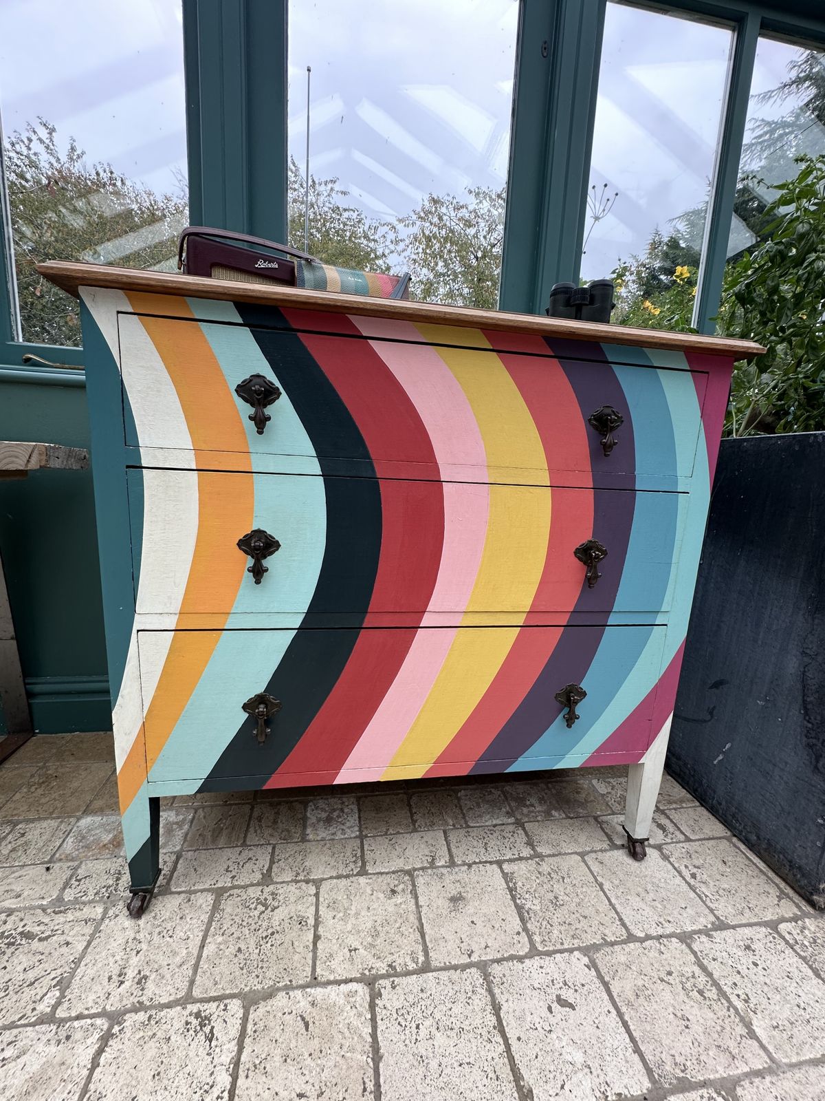 Mid Century, Hand Painted Chest Of Drawers. Paul Smith Design.
