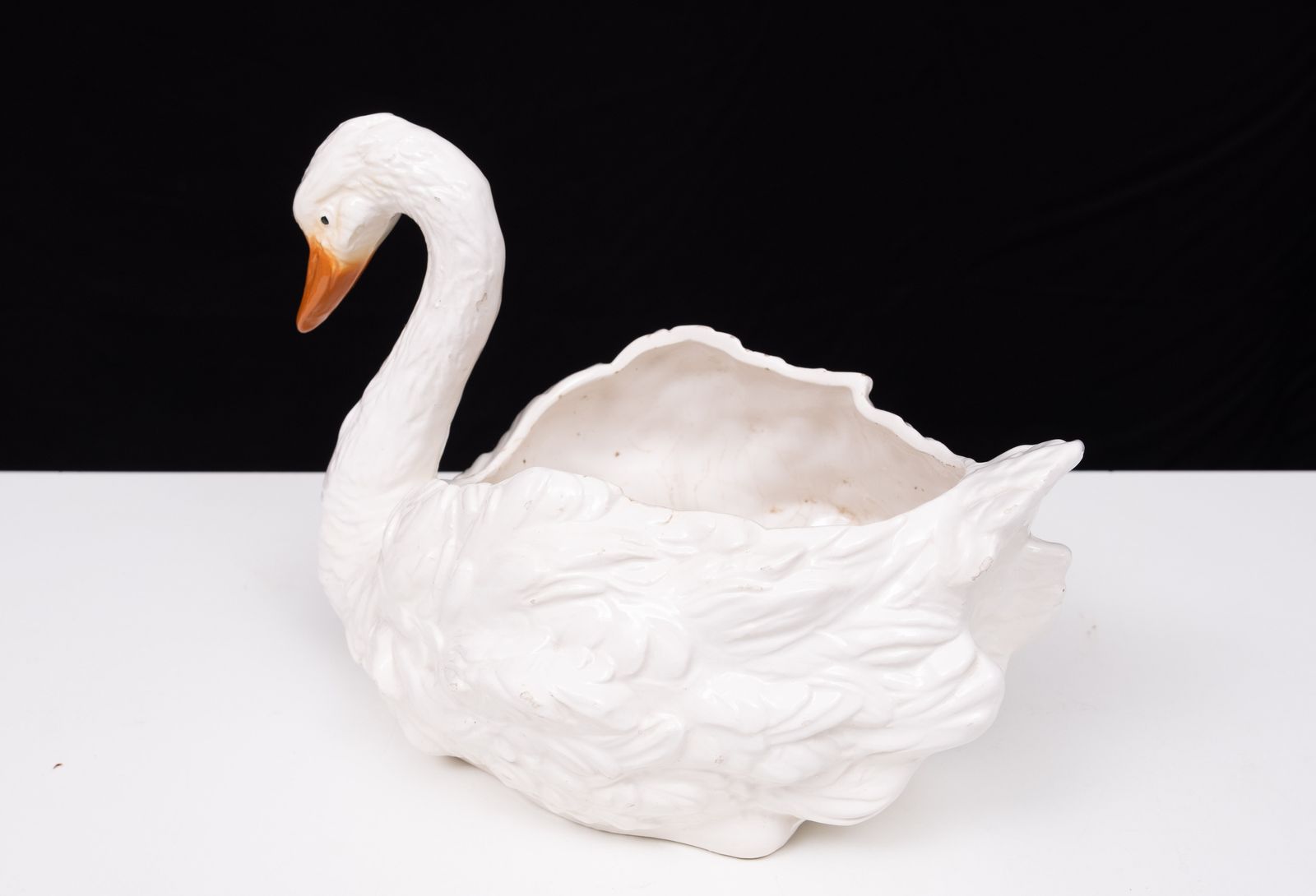 Antiek Capodimonte Keramische Zwanen Jardinière 1880 photo Woonaccessoires