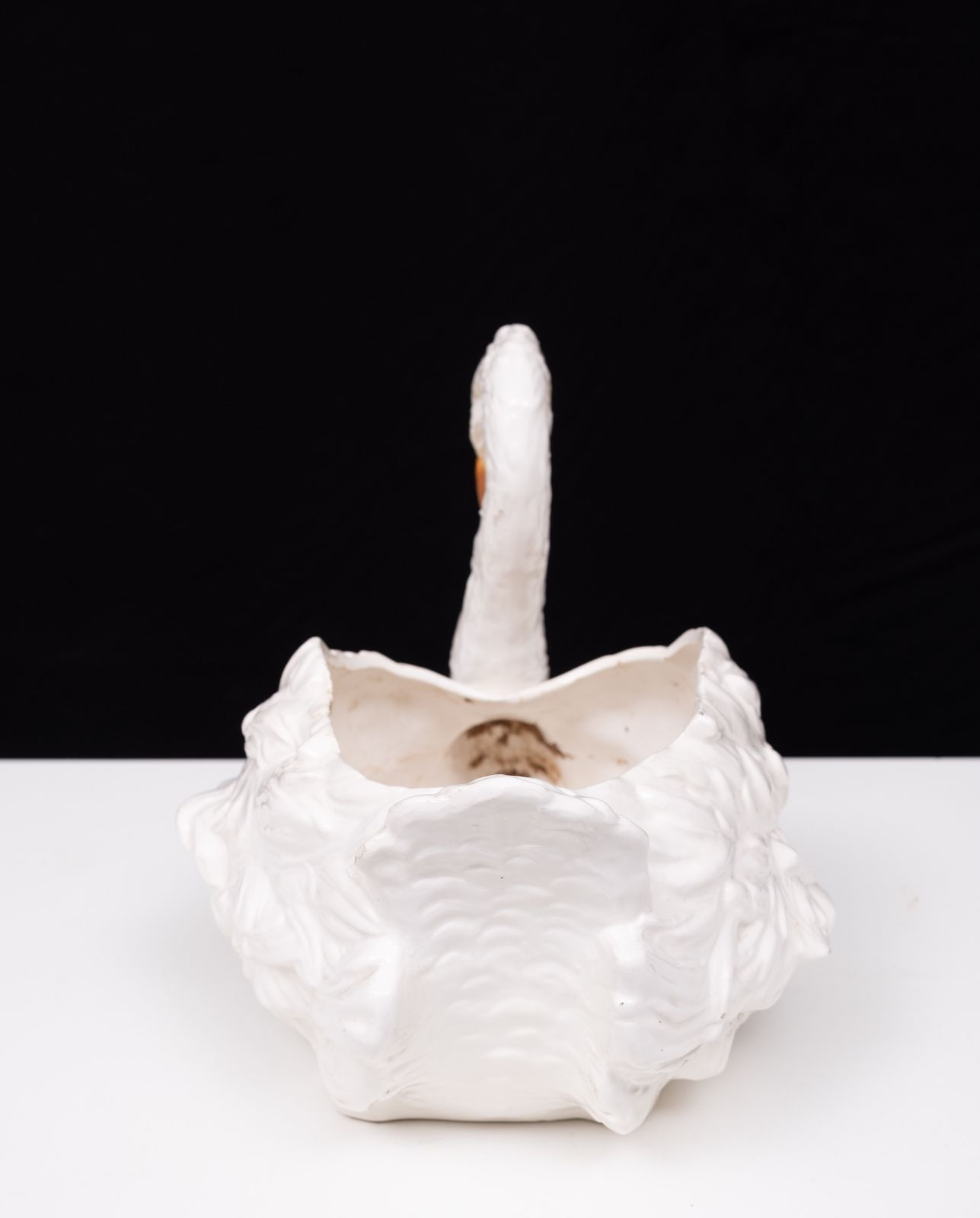 Home Decor Antique Capodimonte Ceramic Swan Jardiniere 1880 photo