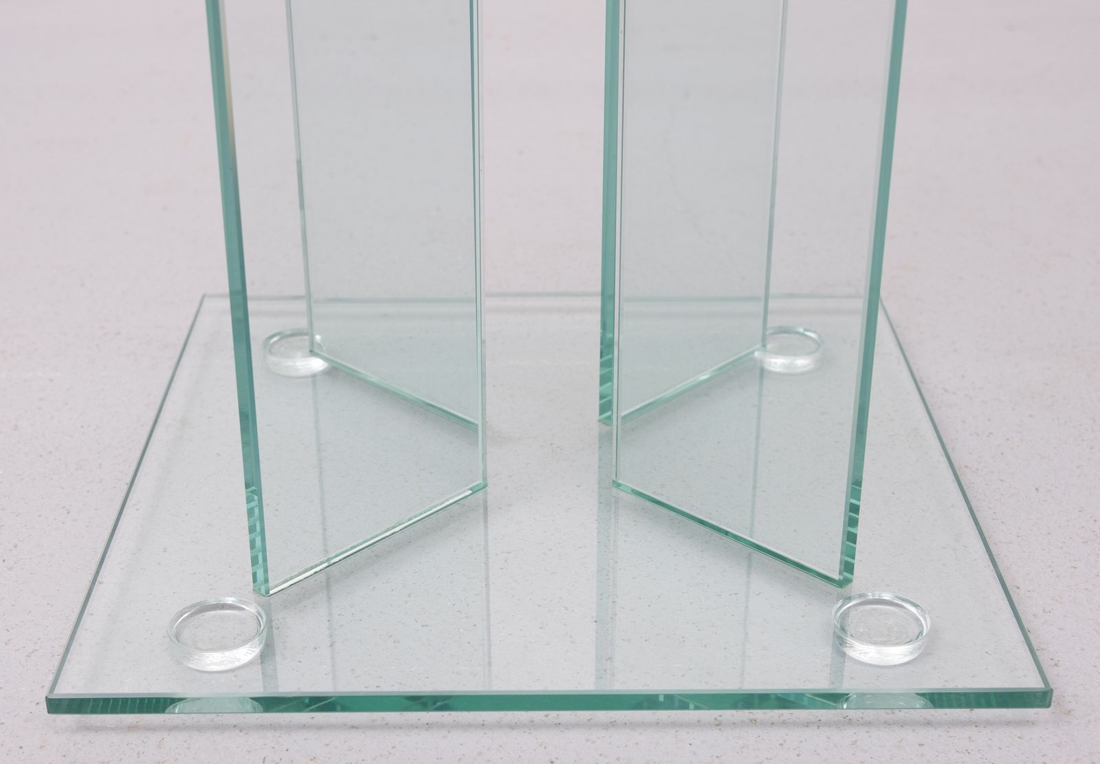 Pair Of Full Glass Side Tables , 1980s photo buy