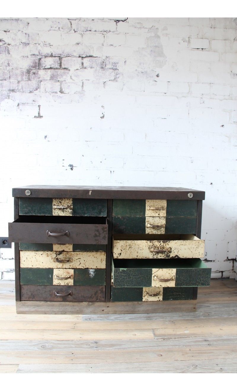 Industrial Metal Chest Of Drawers photo vinterior