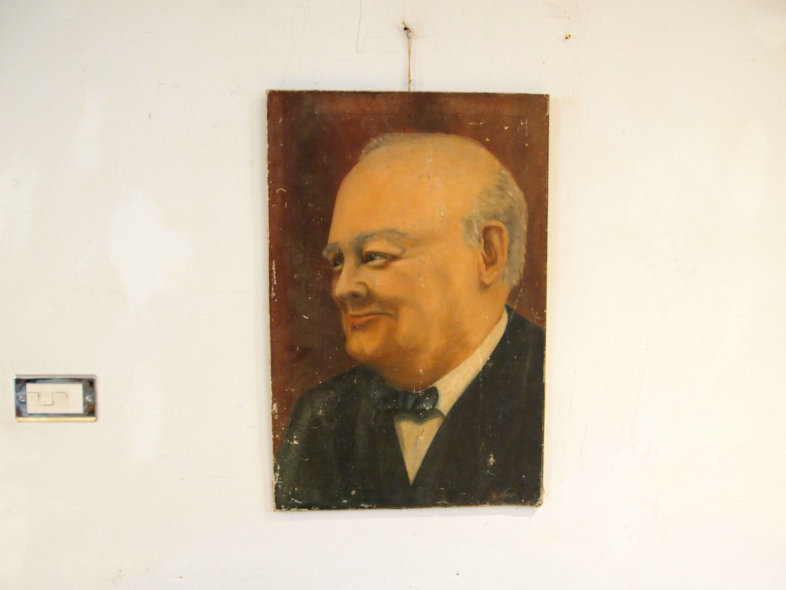 Winston Churchill Oil Canvas Dated 17th Feb 1953 photo for sale