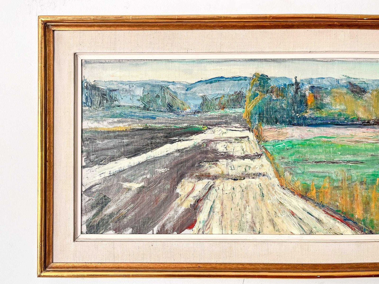 Swedish Oil On Canvas Painting, Landscape, Signed photo vinterior