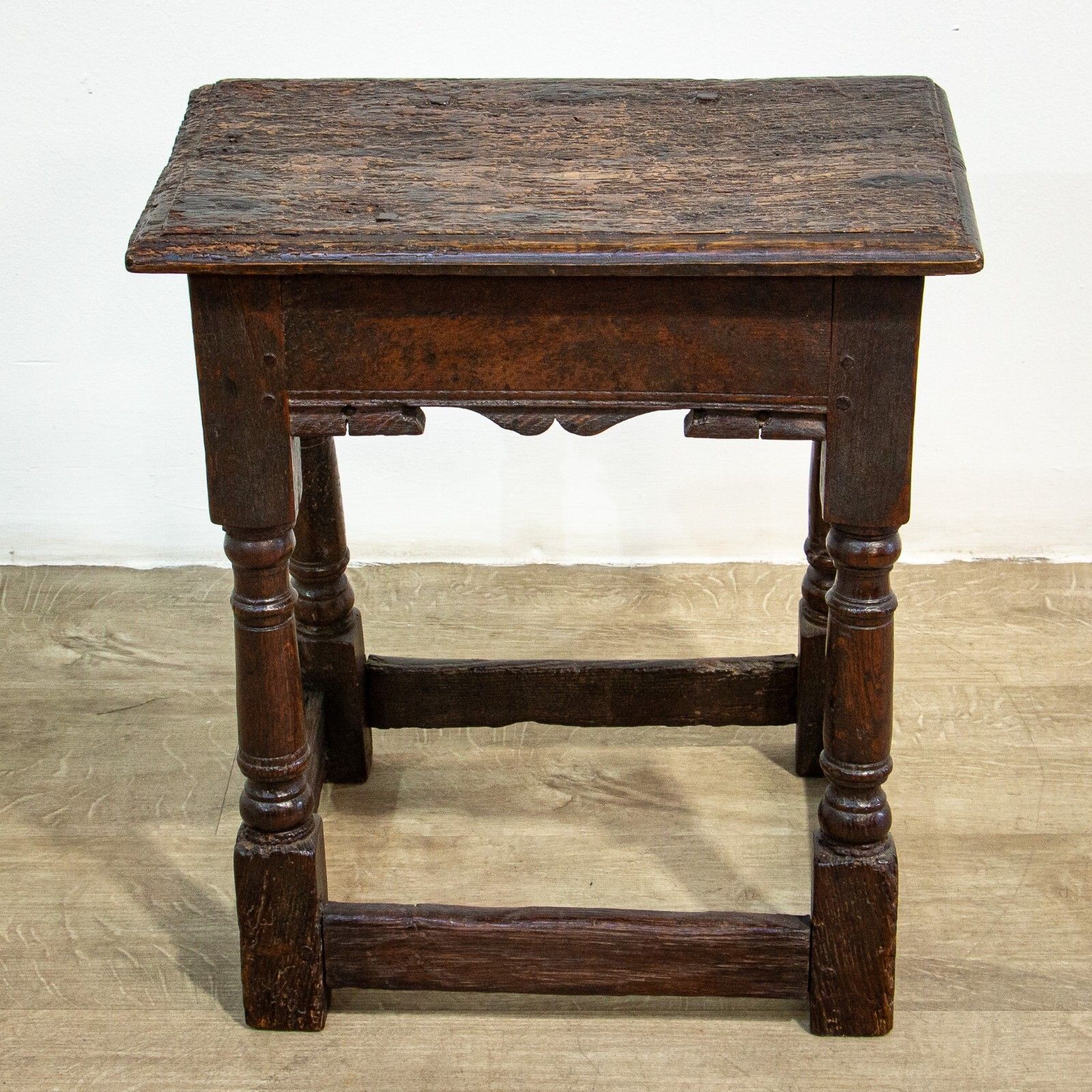 17th Century Oak Joint Or Coffin Stool photo Furniture