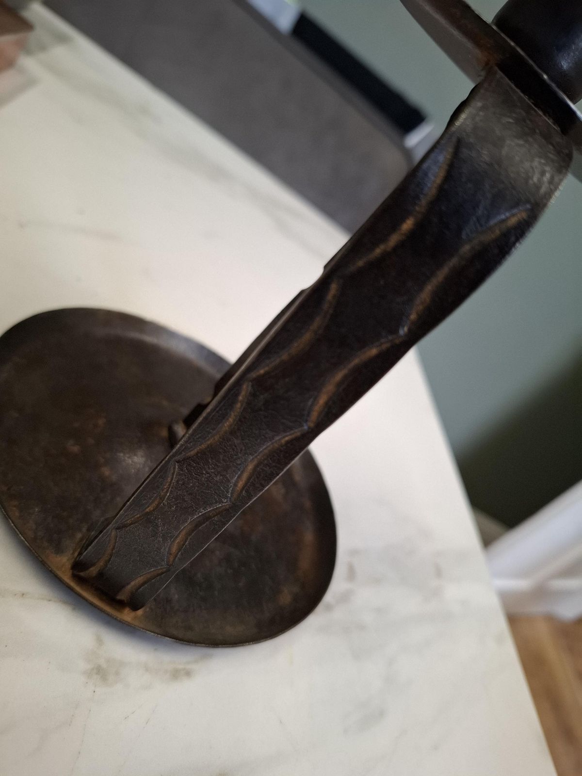 Antique Iron Arts And Crafts German Made Candle Chamber Stick photo buy