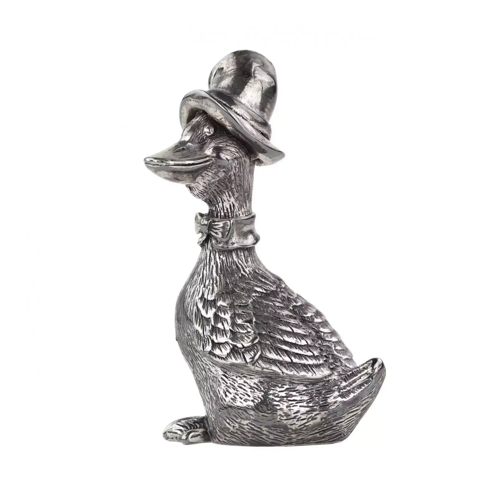 Silver Figurine Goose In A Hat Italy 20th Century photo furniture