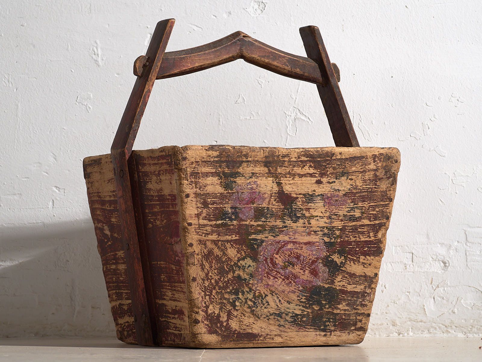 Antique Chinese Basket With Floral Details (C.1900) #6 photo furniture