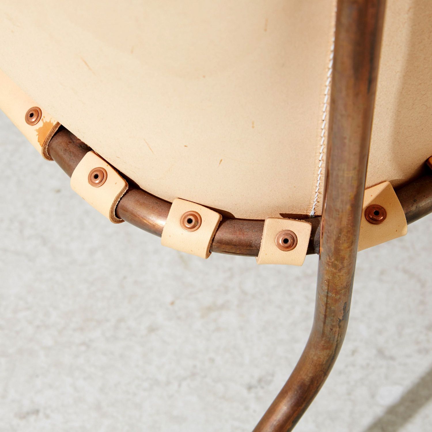 Copper And Natural Leather Mats Theselius 'Ambassad' Armchairs For Källemo Sweden photo Furniture