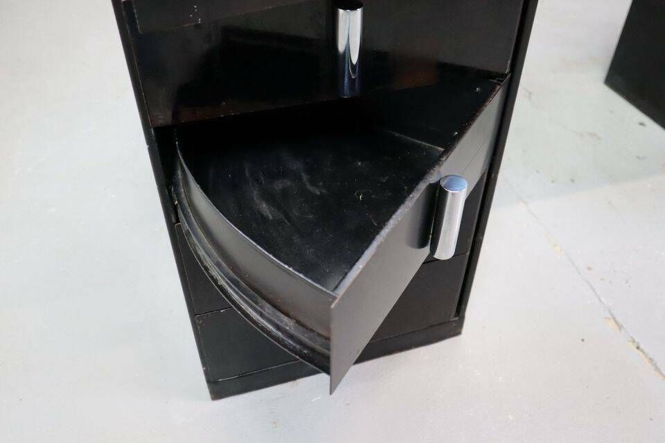 photo for sale 1930's Modernist Desk In Black Lacquered Metal