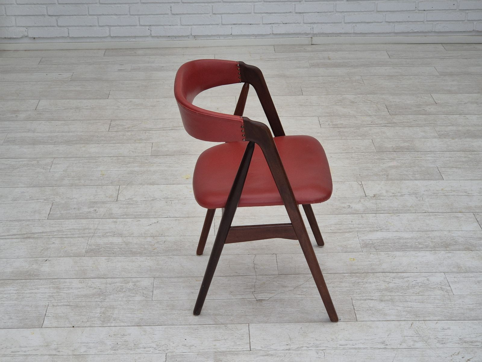 1960s, Danish Chair By Farstrup, Original Condition, Solid Teak Wood, Leather. photo furniture