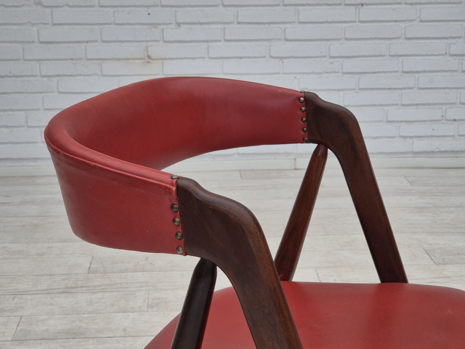 1960s, Danish Chair By Farstrup, Original Condition, Solid Teak Wood, Leather. photo Furniture