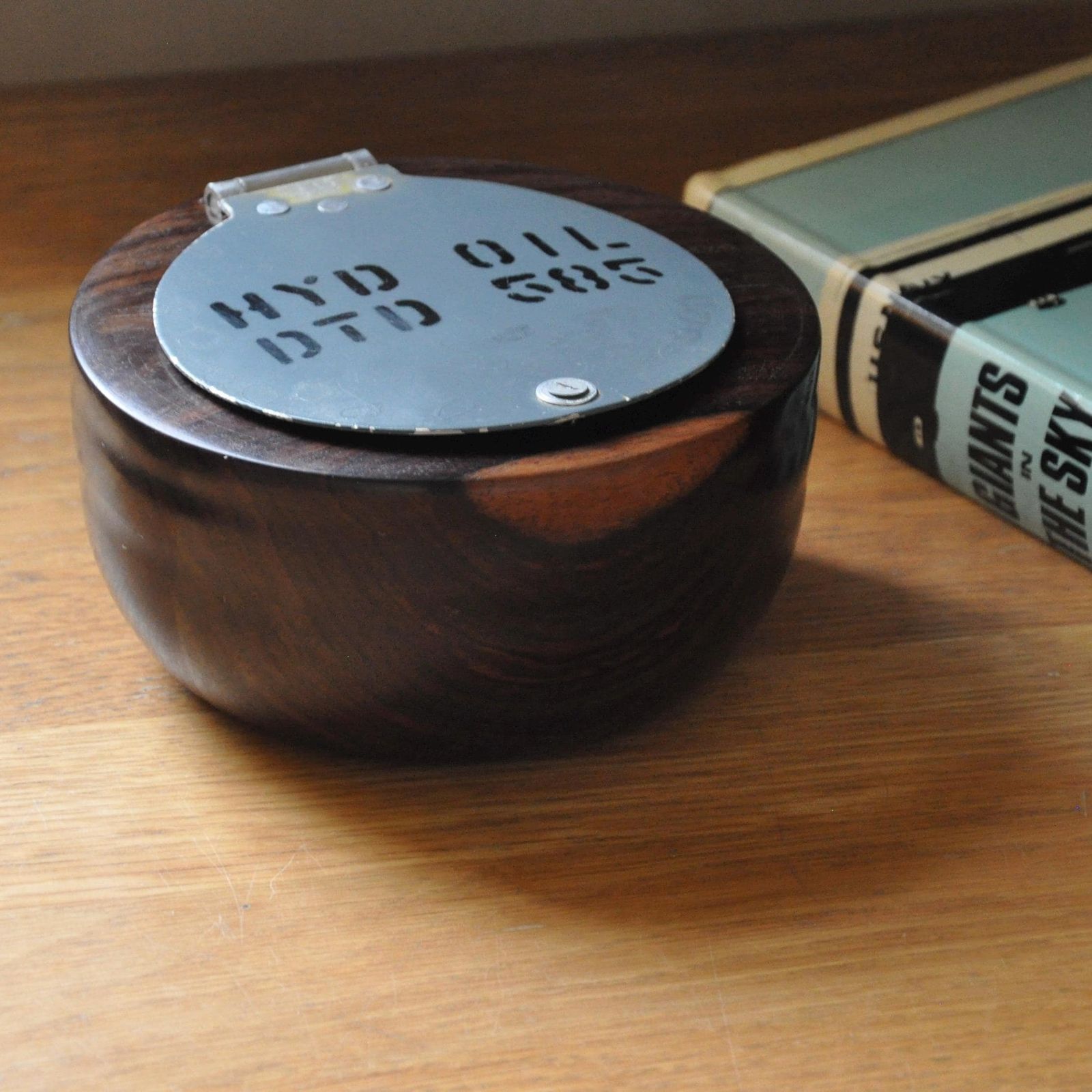 Raf Aircraft Hatch Mounted In Lead Wood Bowl photo vinterior