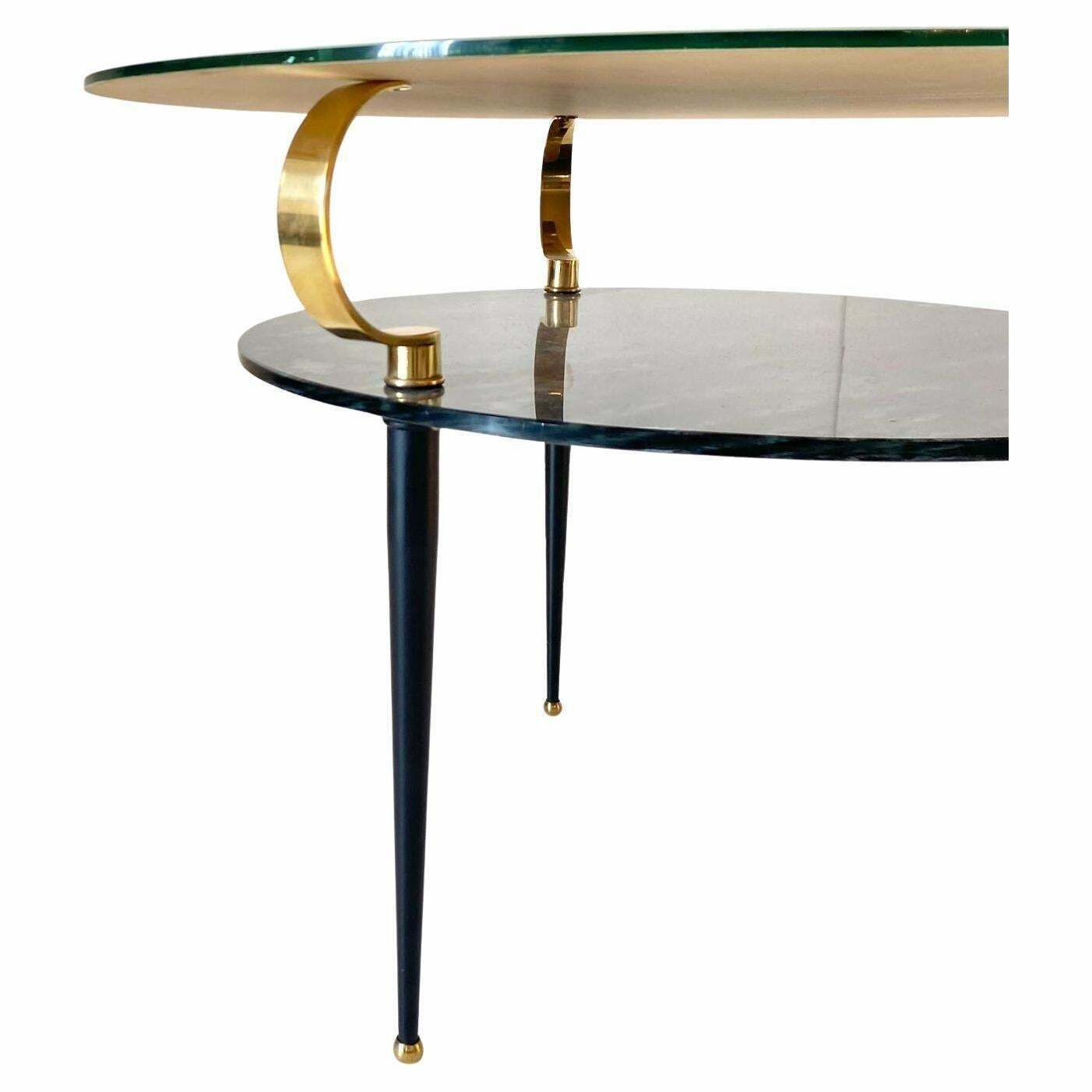 Mid Century Modern Glass Table In The Style Of Fontana Arte, Italy 1950s photo for sale