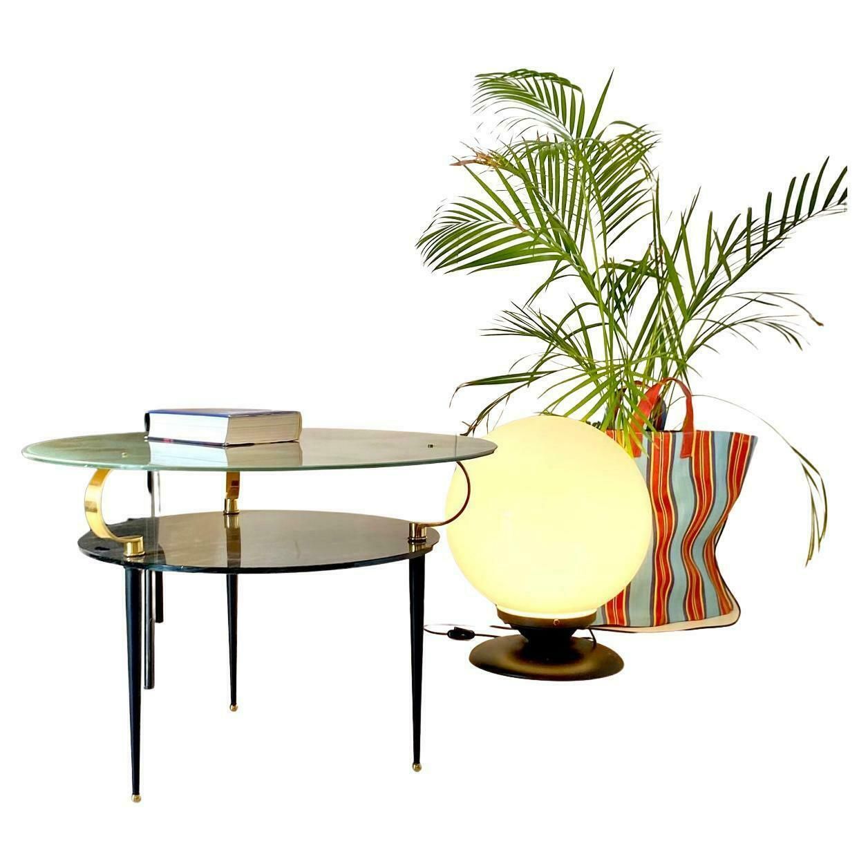 Mid Century Modern Glass Table In The Style Of Fontana Arte, Italy 1950s photo buy