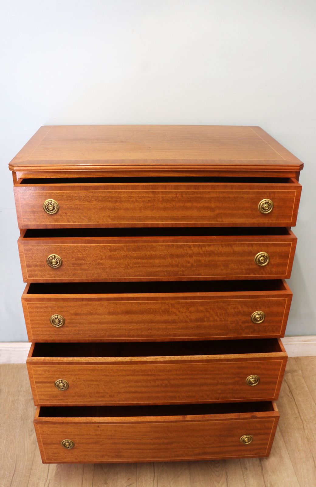 This Lovely 20th Century Georgian Revival Mahogany And Inlaid Chest Of Drawers. photo furniture