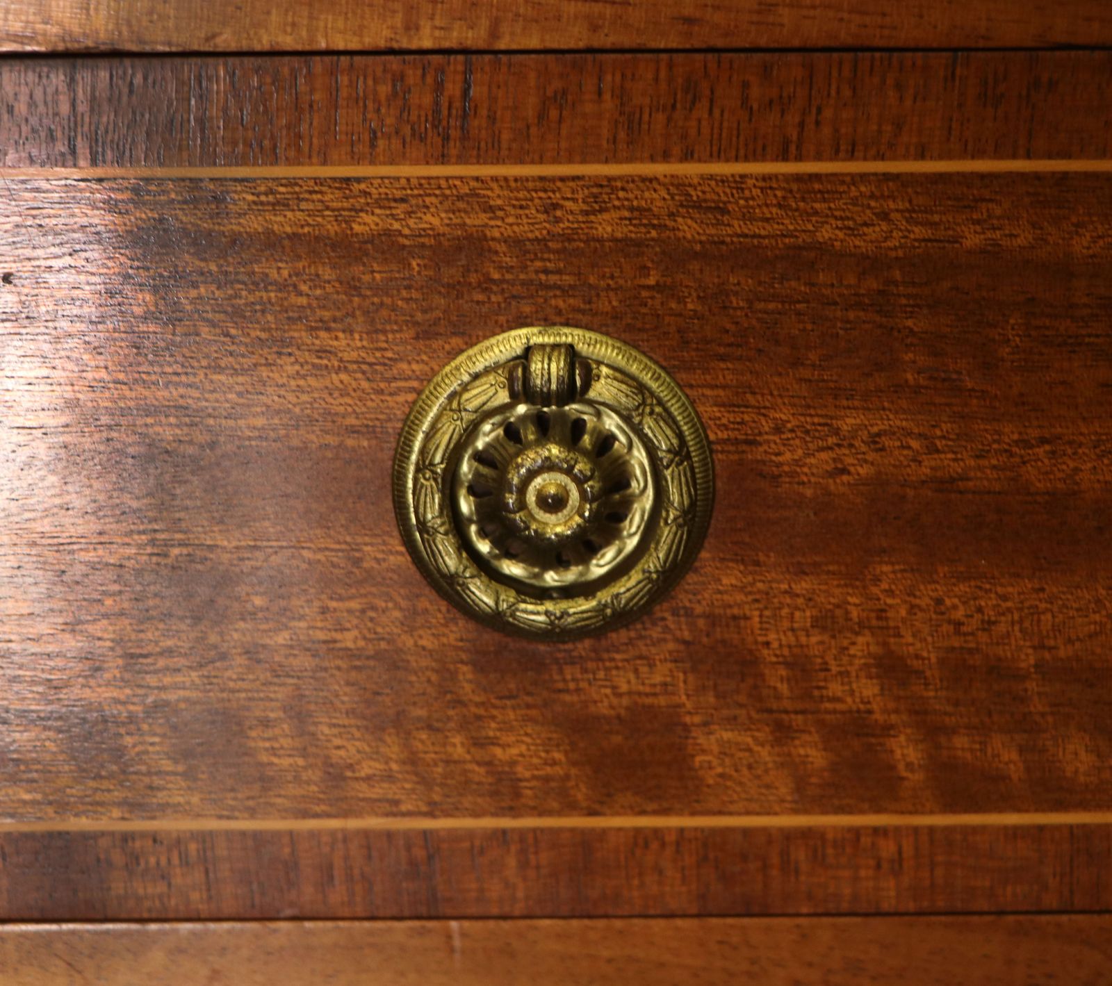 This Lovely 20th Century Georgian Revival Mahogany And Inlaid Chest Of Drawers. photo vintage