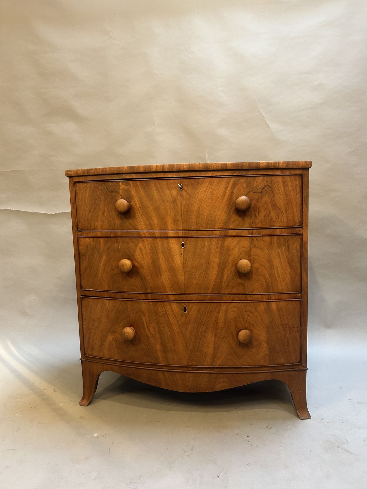 George III Bow Front Chest Of Drawers photo vintage
