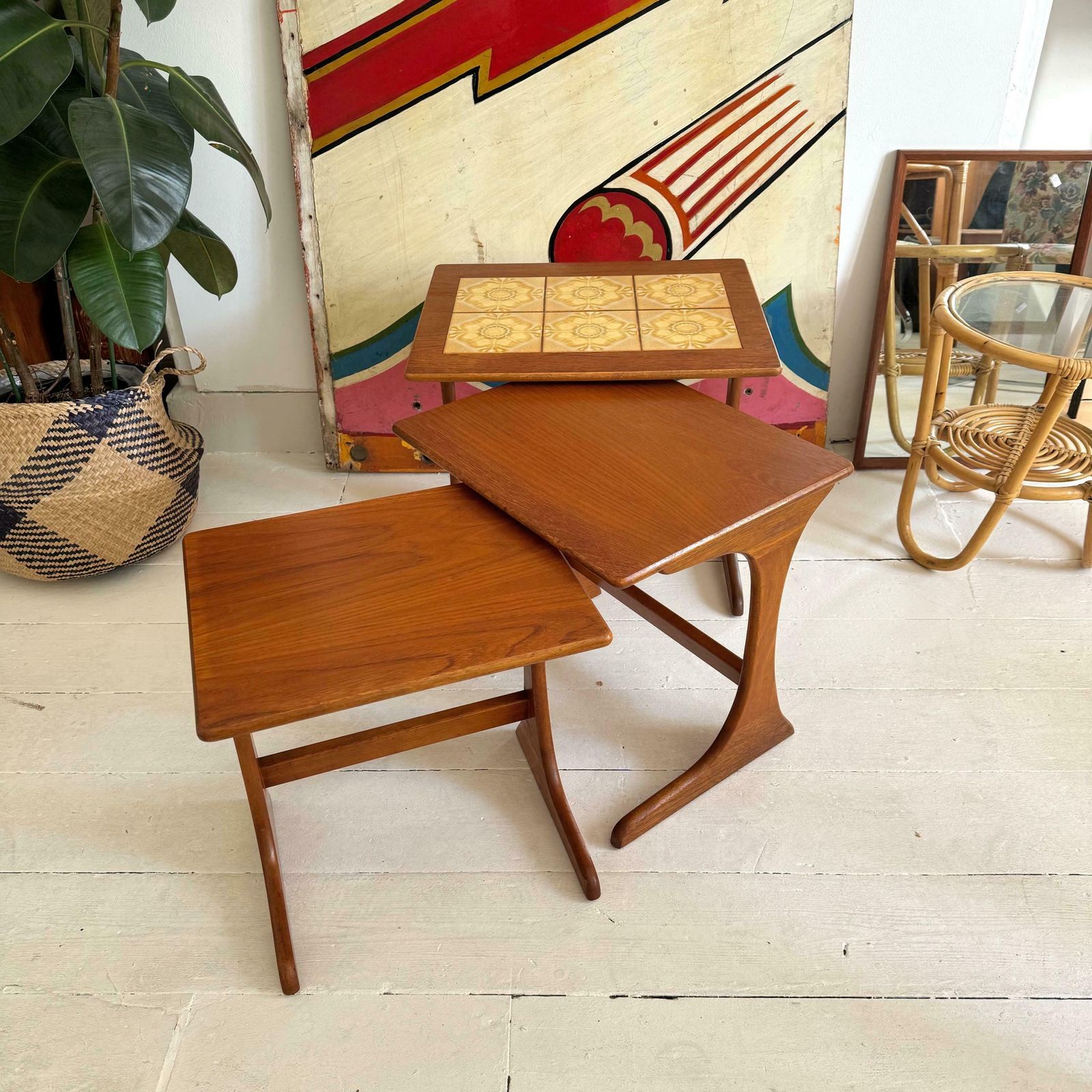 A Super Set Of 1960s Teak And Tiled In Kofod Larsen G Plan Nest Of Tables photo Furniture