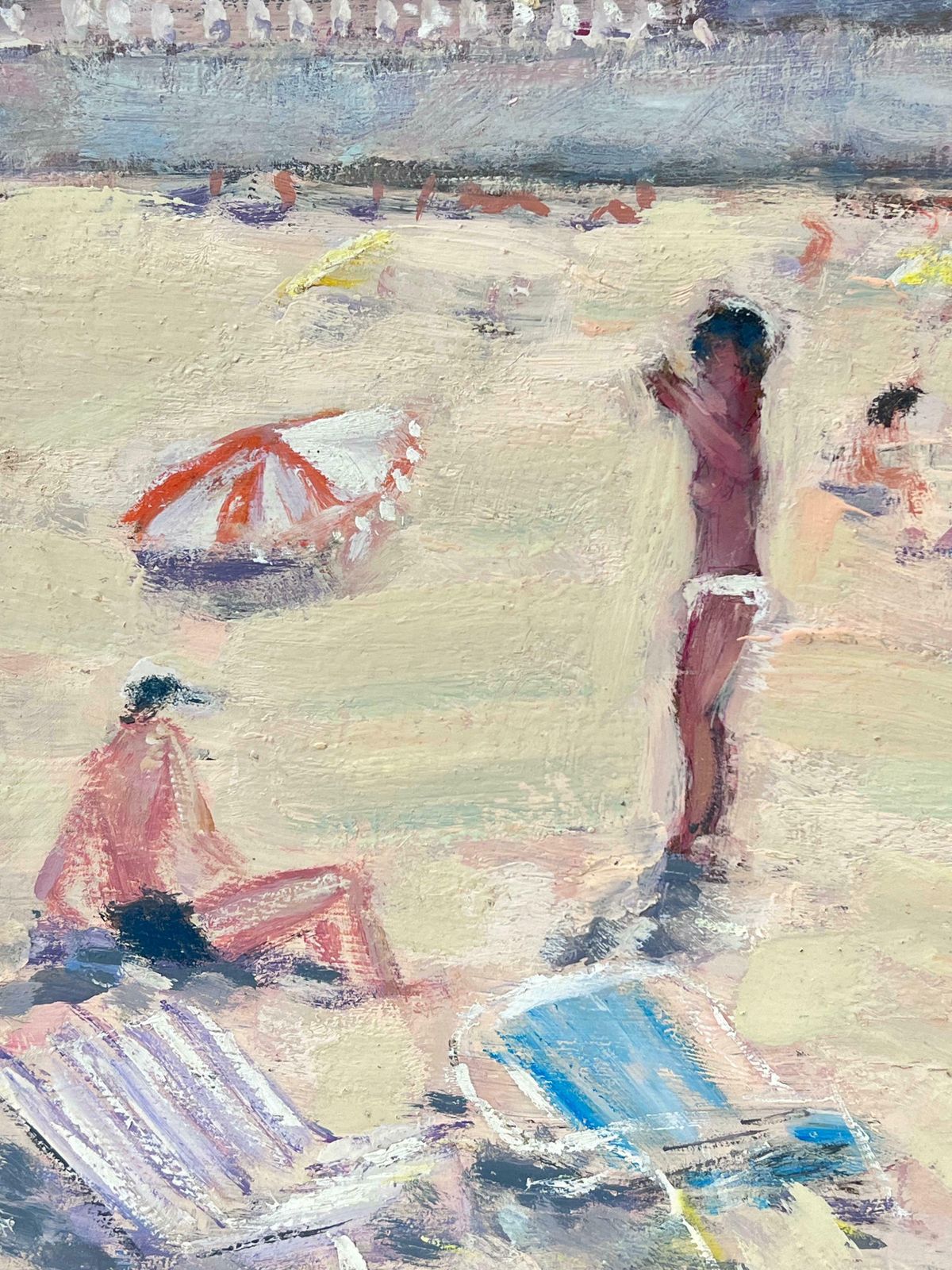 Fanch Lelsunbathers Relaxing On A Sunny Beach Day Dinan, La Plage France20th Century photo buy