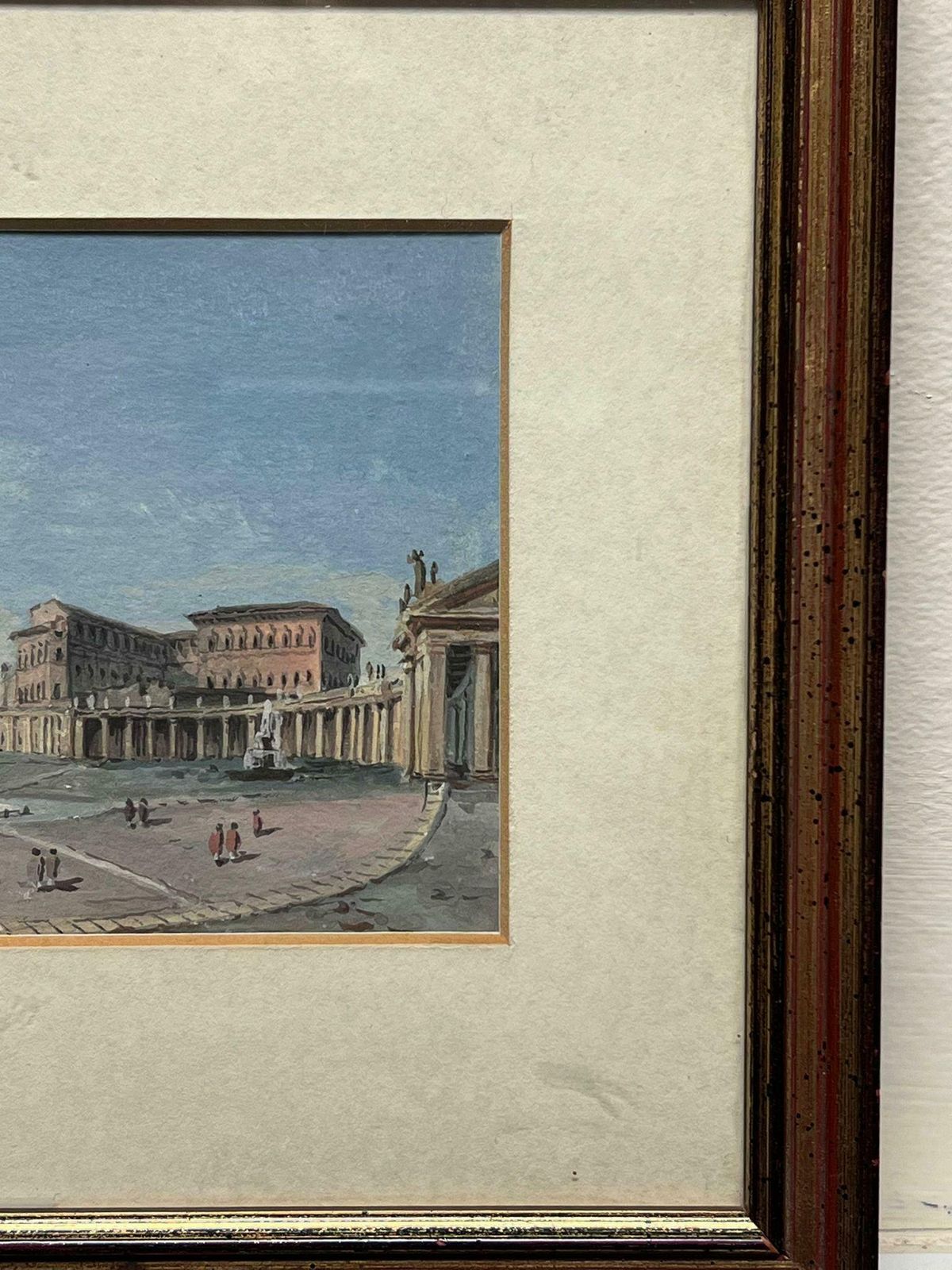 Italianst. Peter's Square Vatican View Early 19th Century Grand Tour Gouache On Paper photo for sale