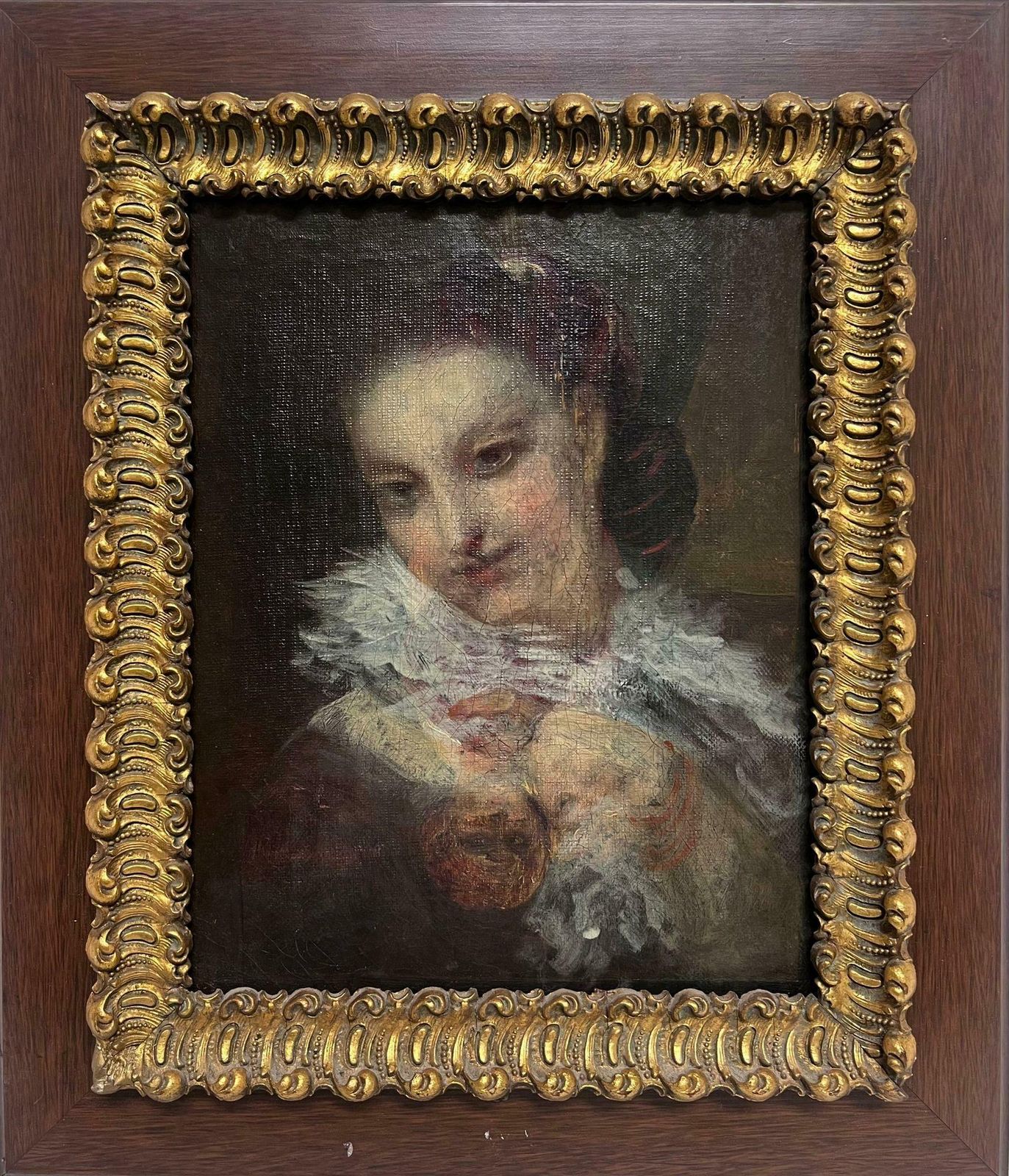 French Rococo18th Century French Rococo Period Portrait Of Women Oil Painting On Canvas18th Century