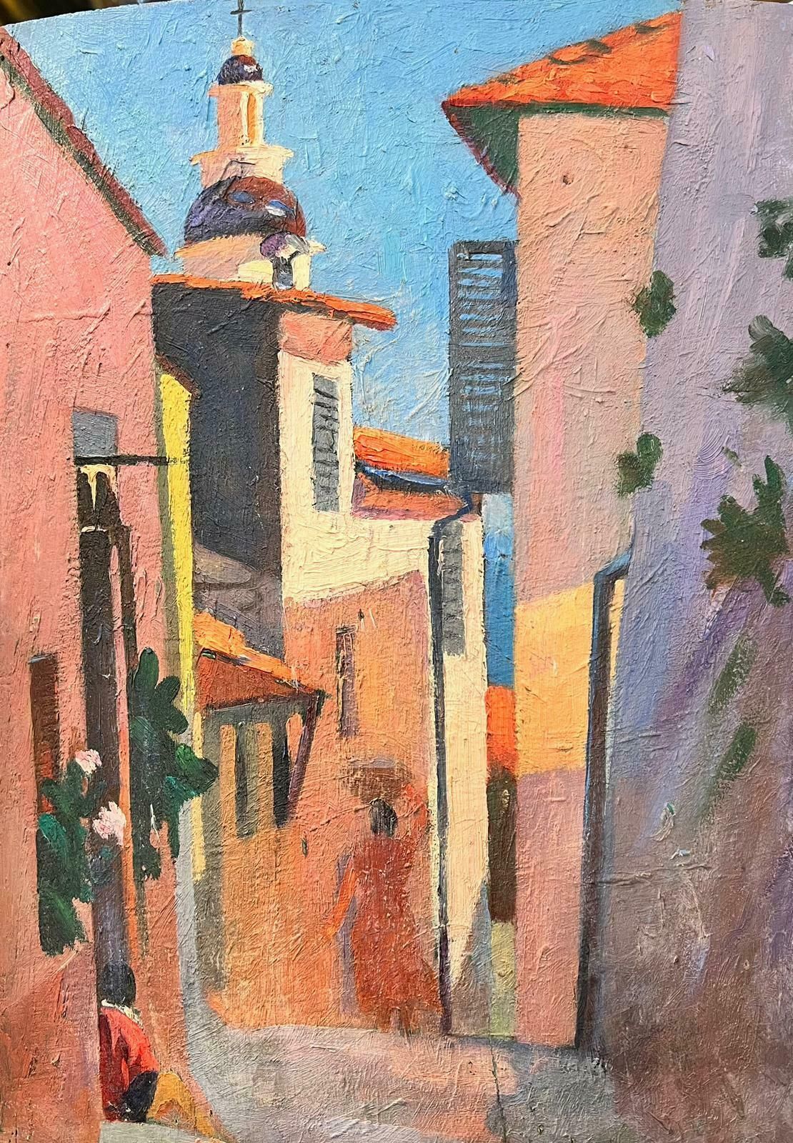 Suzanne Crochetprovencal Sunny Old Town 1930's French Post Impressionist Oil Paintingc. 1930's