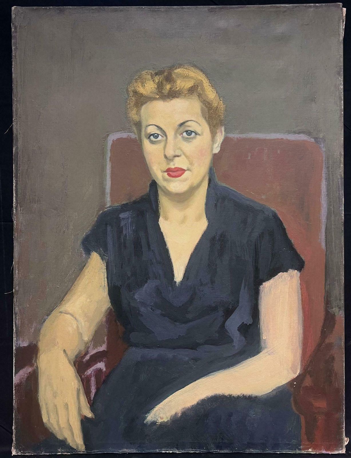 Jacob Markielmid 20th Century Polish/ French Oil Painting Portrait Of Seated Lady photo furniture