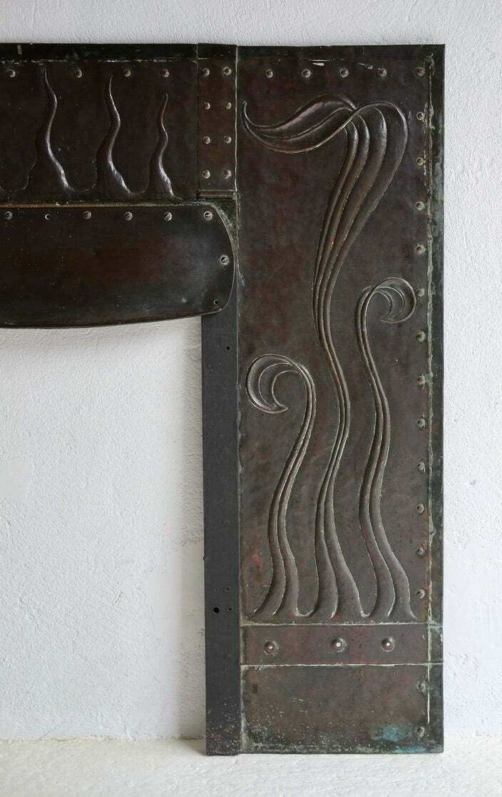Arts & Crafts Copper Fire Surround photo vintage