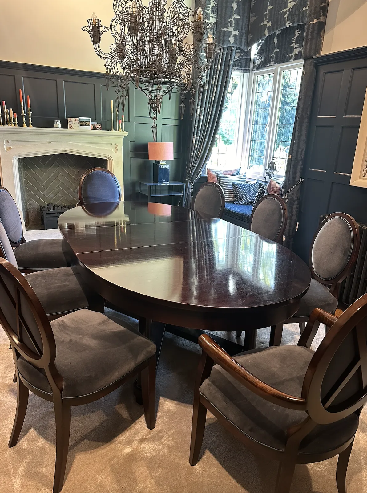 Baker Furniture Oval Dining Table With Chairs photo Furniture