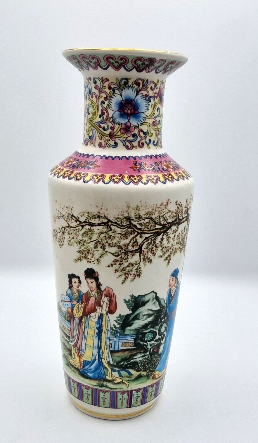 Vintage Japanese Vase V. V Carraresi Hand Painted 60's Vase photo 55.0