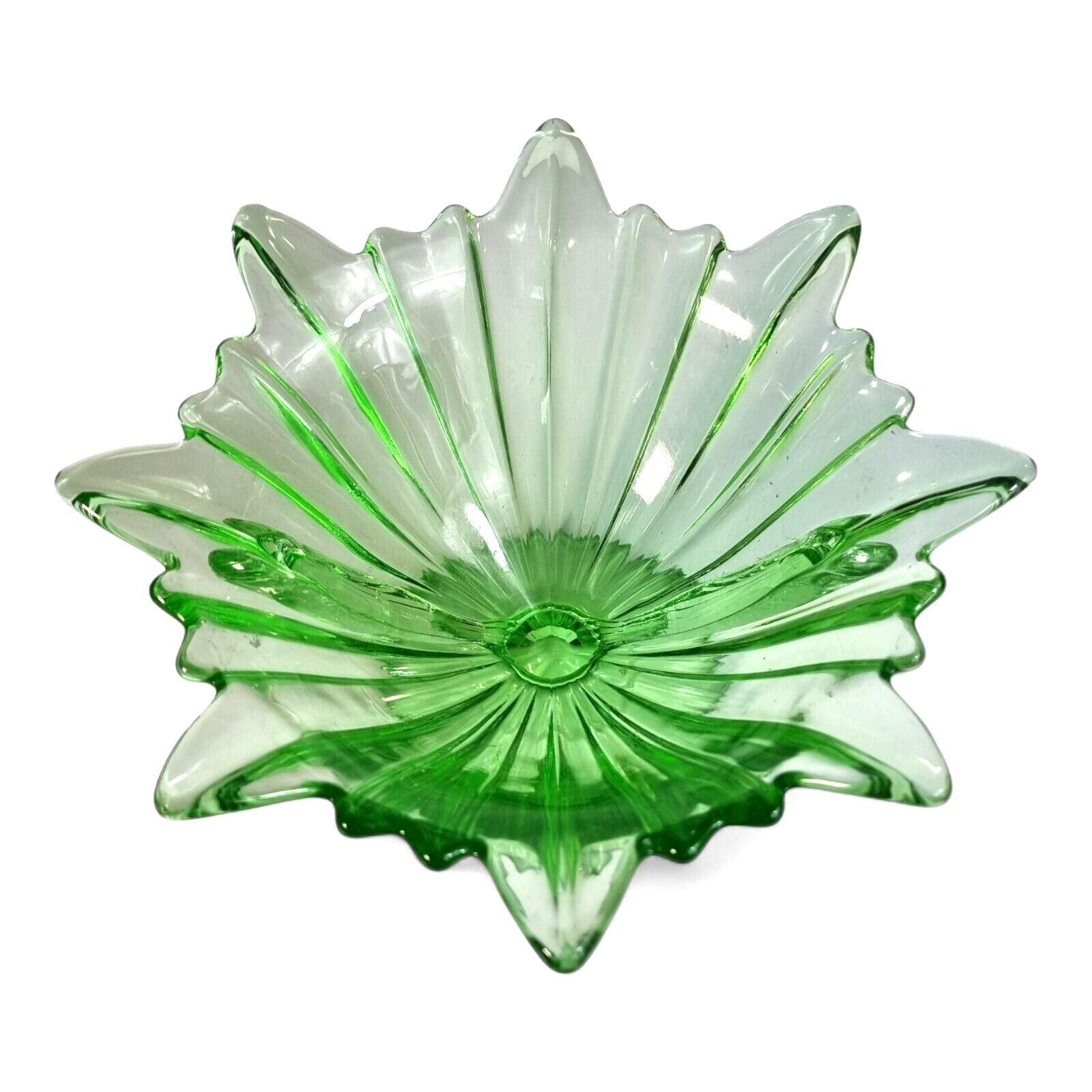 Art Deco Bowl Green Glass Pedestal Bird Glass Mark To Base Sts Abel Yugoslavia photo for sale