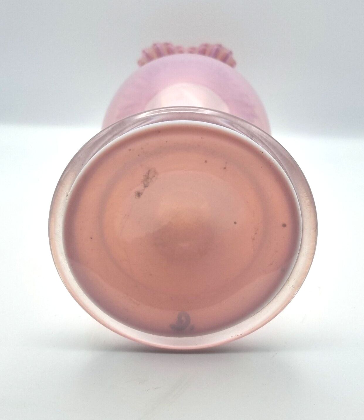 Victorian Vase Pink Opaline Glass Vase Ruffled Neck Glass Vase Stunning! photo buy
