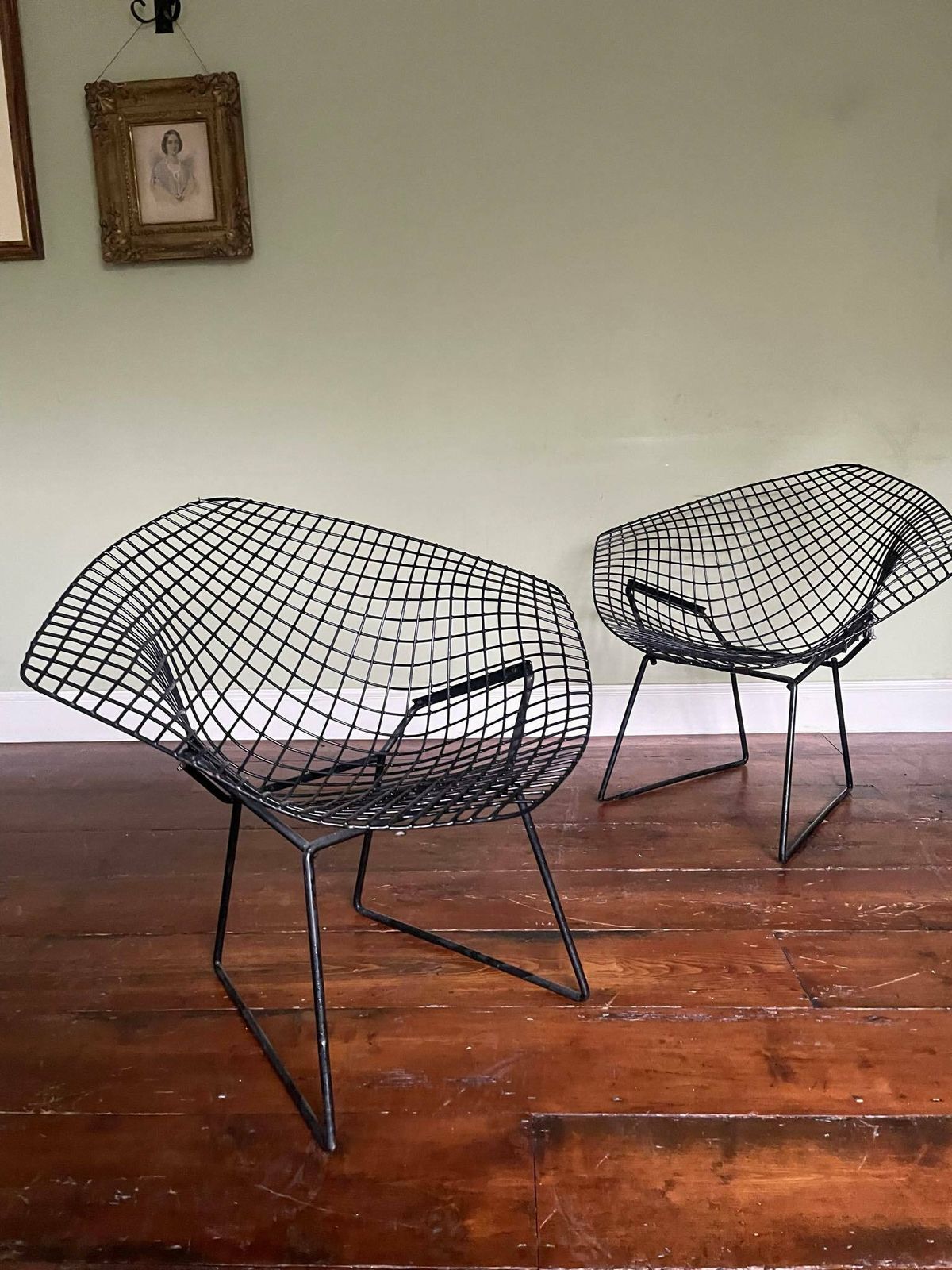 photo for sale Vintage 1970s Harry Bertoia Diamond Chairs For Knoll   8 Available