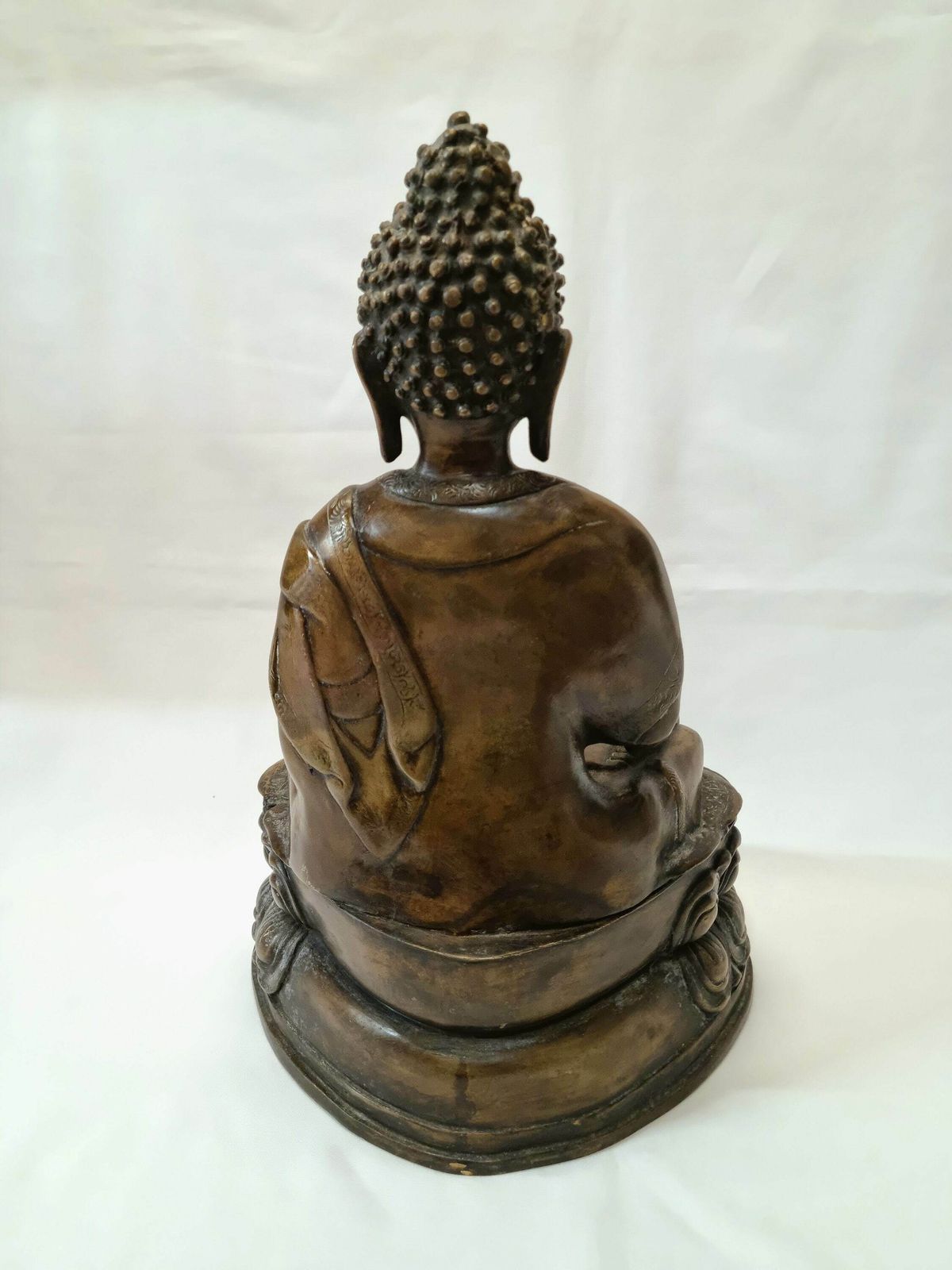 Large Antique Buddha, A Fabulous 19th Century Tibetan Bronze Statue Of Bhaiṣajyaguru, 16" Tall & Weighing Over 6.5kg photo furniture