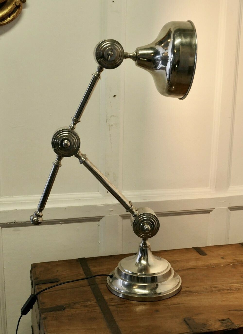 Large Chrome Industrial Style Desk Lamp photo Lighting