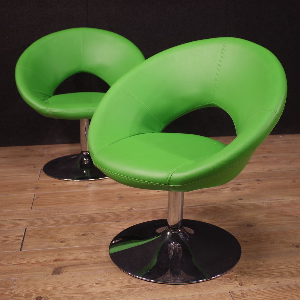 photo for sale Pair Of Modern 80's Armchairs, 1980s