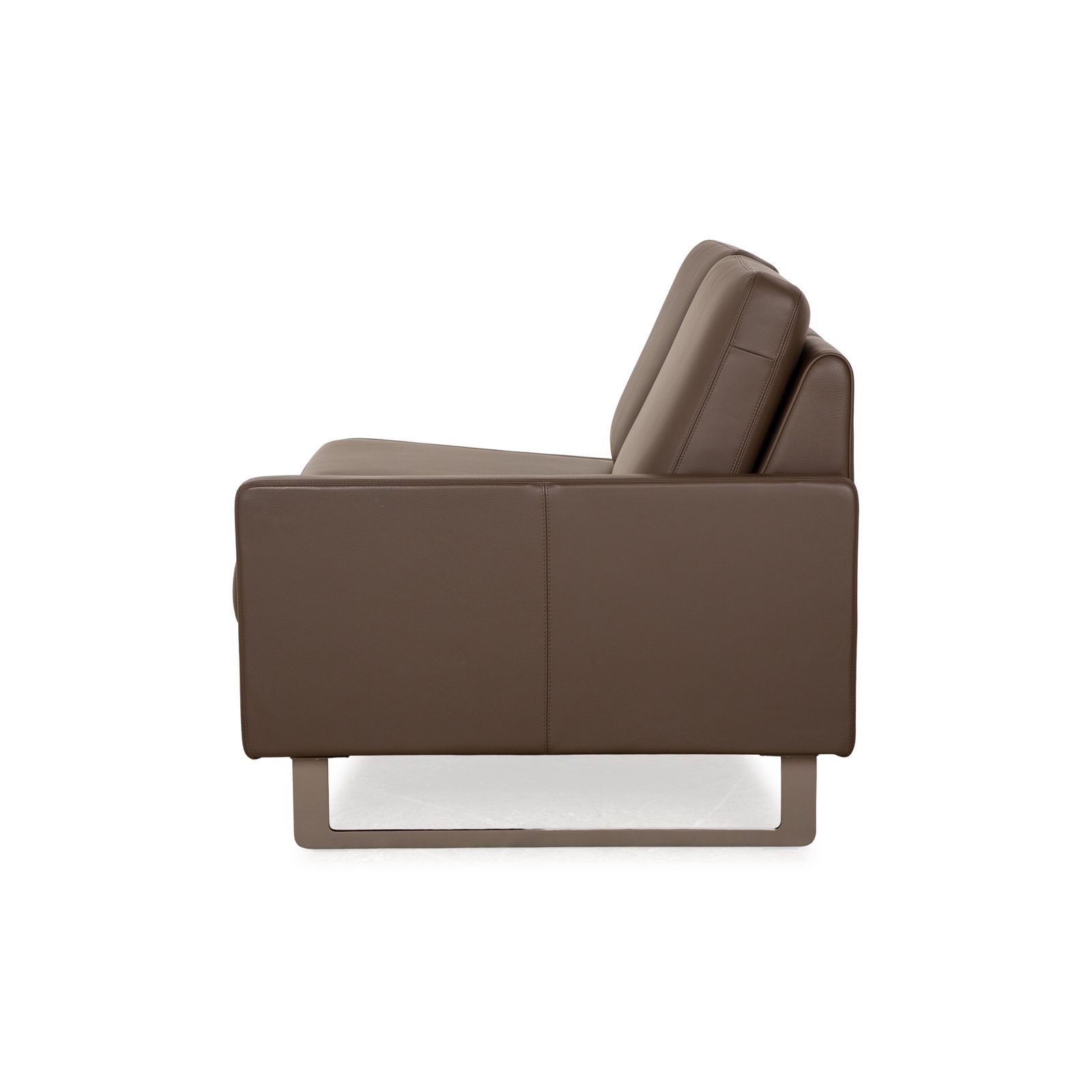 photo furniture Canapé 2 places Cor Conseta en cuir brun nougat