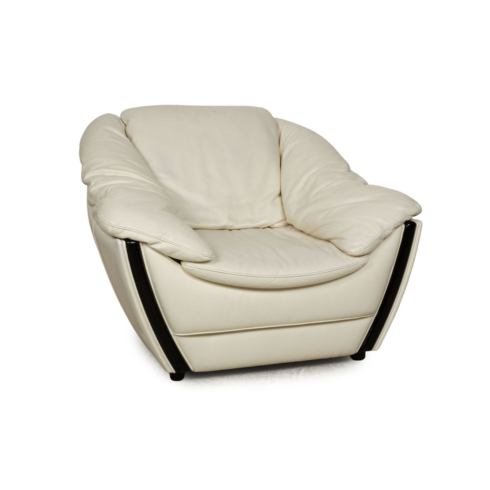 Fauteuil Nieri en cuir crème