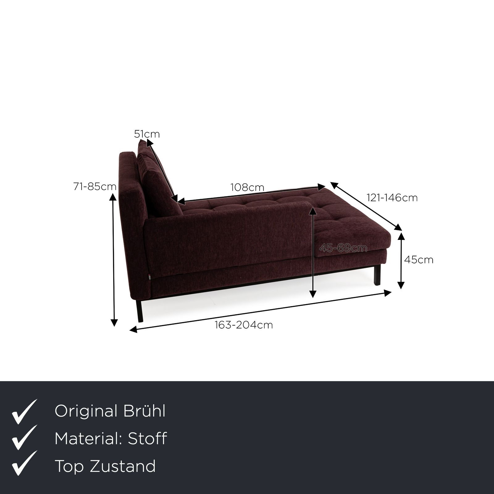 Brühl Amber Stof Lounger Paars Violet Daybed photo furniture